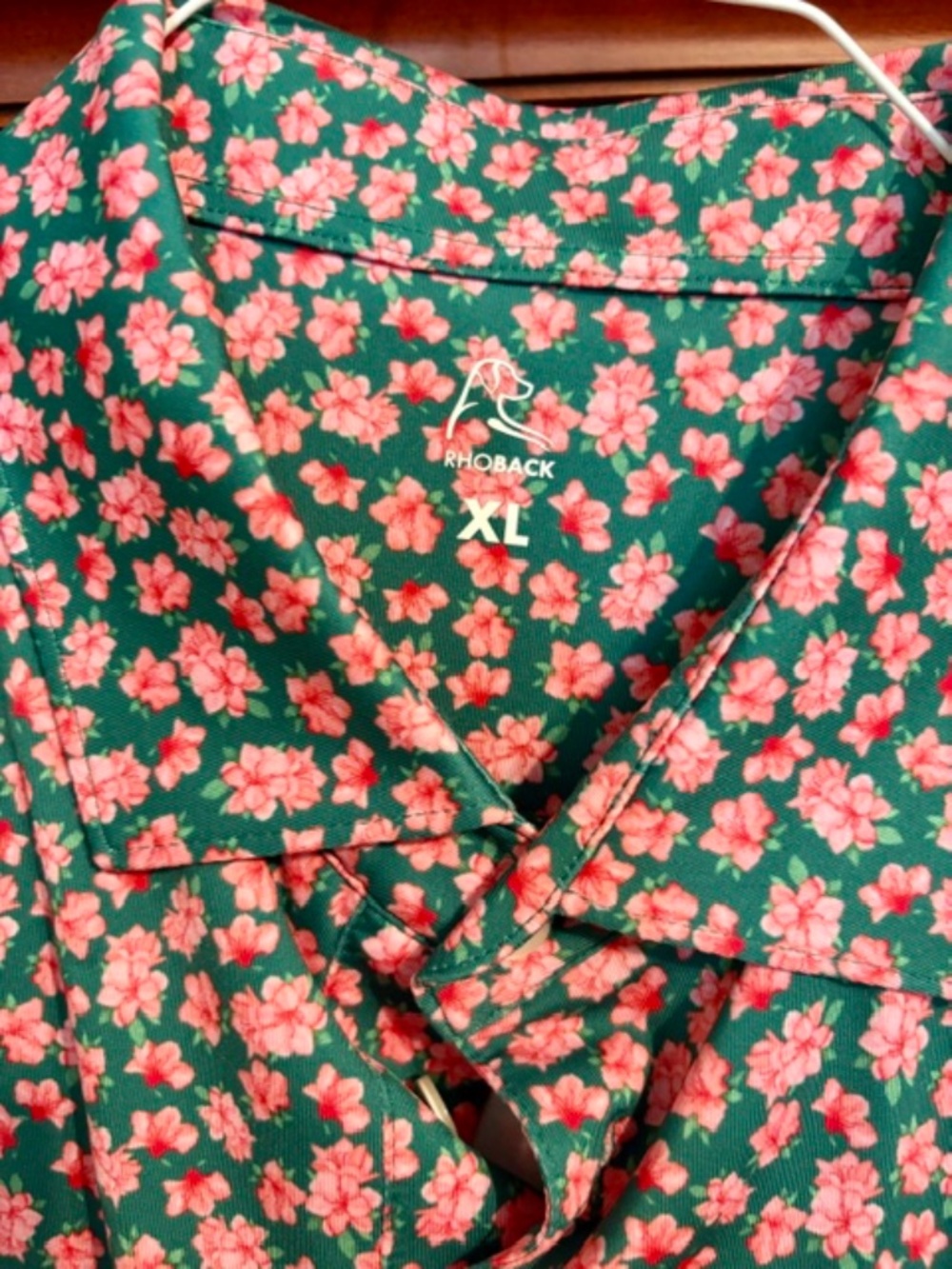 Rhoback Like New Mens Polo Size XL Floral - Picture 2 of 2